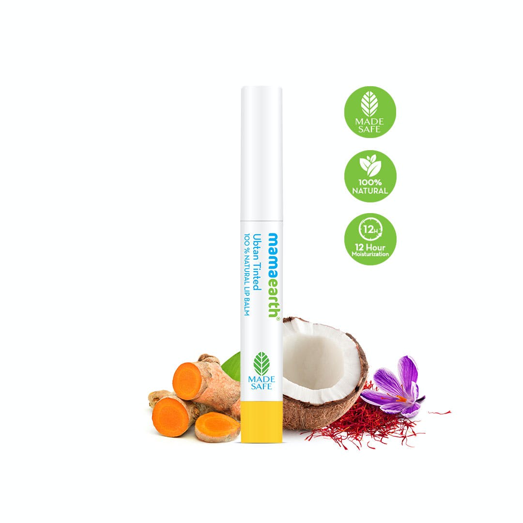 Mamaearth Ubtan Tinted 100% Natural Lip Balm with Turmeric & Saffron - 2 g