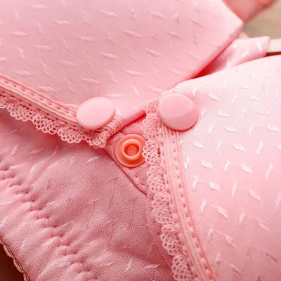 Women's No Rings Pure Cotton Bras Double Openings Bra Thread Bras Underwear