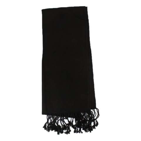 Black Solid Pashmina Muffler for Unisex, Soft, Versatile, 28"x80"
