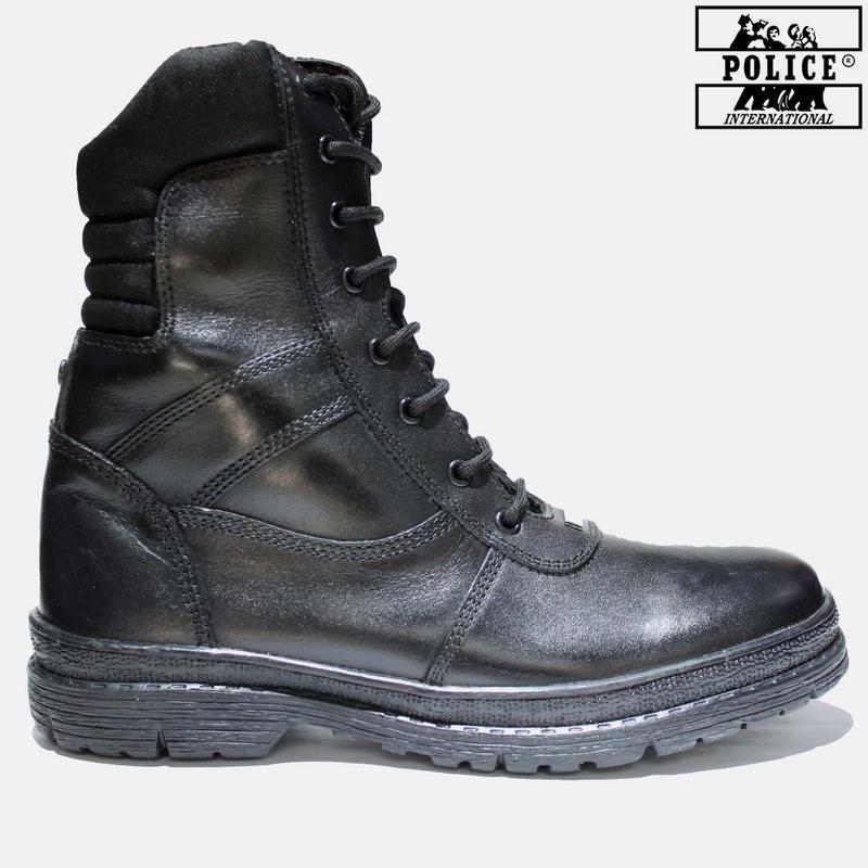 black police cowboy boots