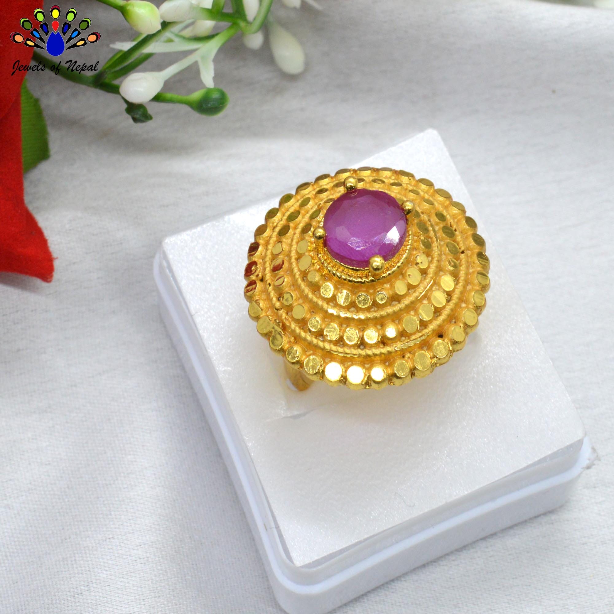 22k Dubai Gold plated Indian Nepali Bollywood 1 gram gold ring size  adjustable | eBay