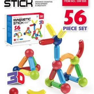Magnetic Construction Set 56 Pieces | Building Sticks, Rods and Balls for Kids | Creative Educational Toy