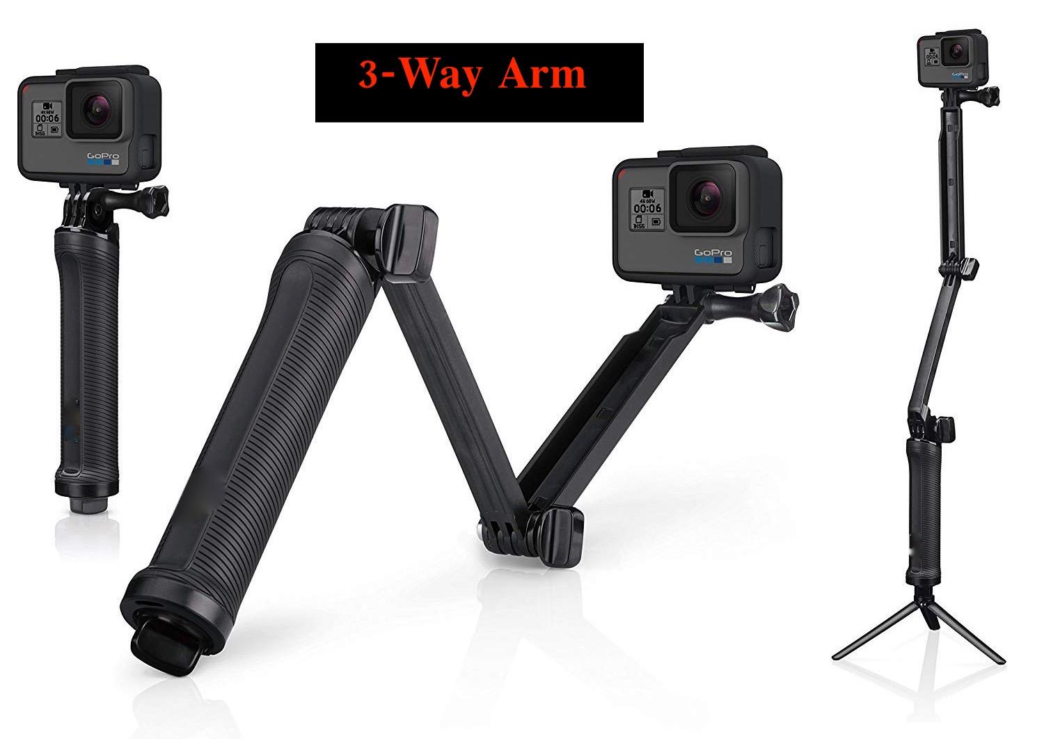 3-Way Adjustable Bracket Hand Grip Arm Action Camera Mount For Gopro ...
