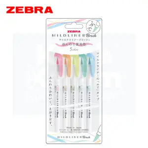 Zebra Mildliner Brush, 5 Colors