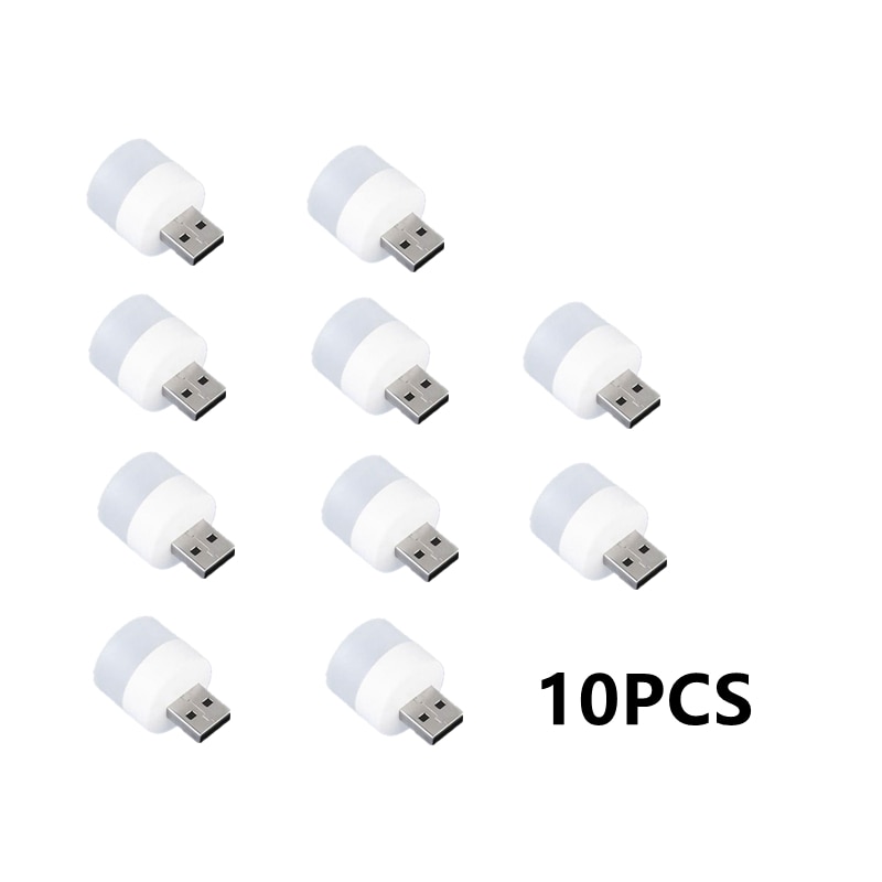 10pcsUSB Mini LED Bulb White Light Portable Small (10pcs)