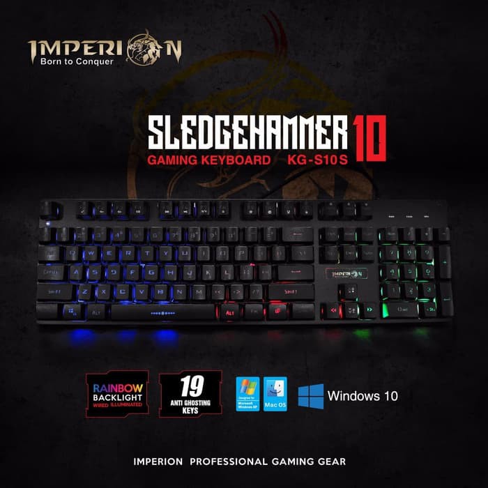 Imperion Sledgehammer 10 Floating Key LED Membrane USB Gaming Keyboard