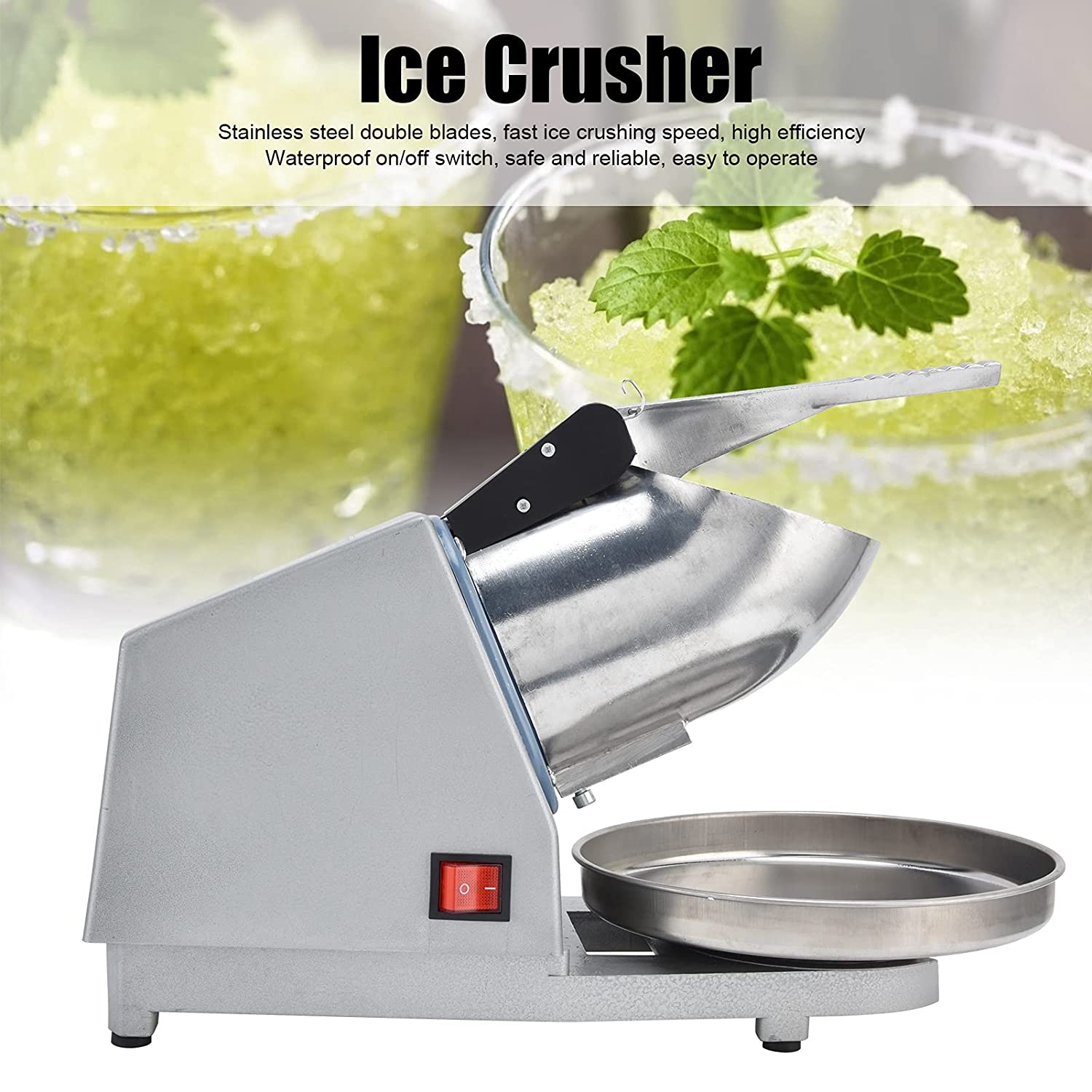 Electric Ice Crusher/Stainless Steel Shaved Ice Snow Cone Machine