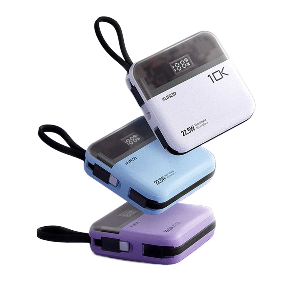 XUNDD-058 10000mAH Fast Charging Power bank With Dual Cable
