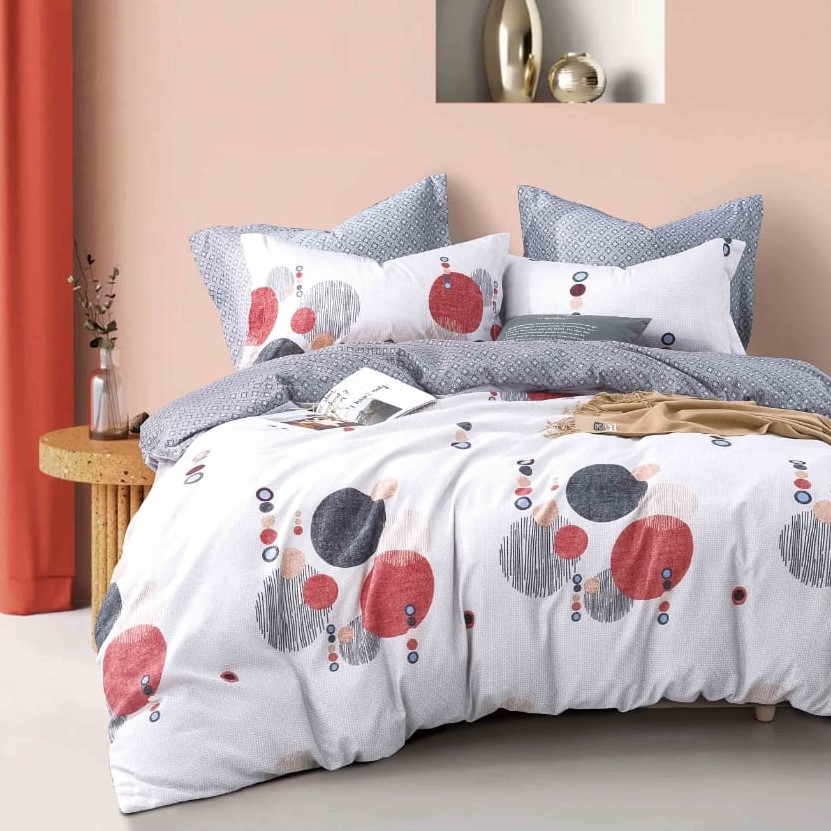 Ultra Soft French Cotton King Size Bed Sets With Two Pillow Covers, One Bedsheet And One Blanket Cover-2800