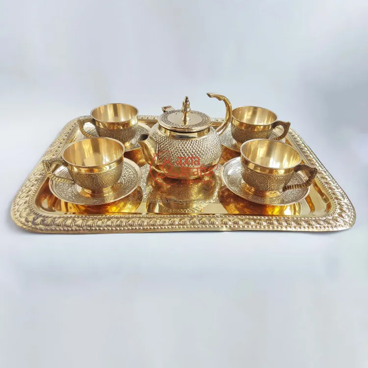 Brass Royal Tea Cup Plate Set Axia Krafts