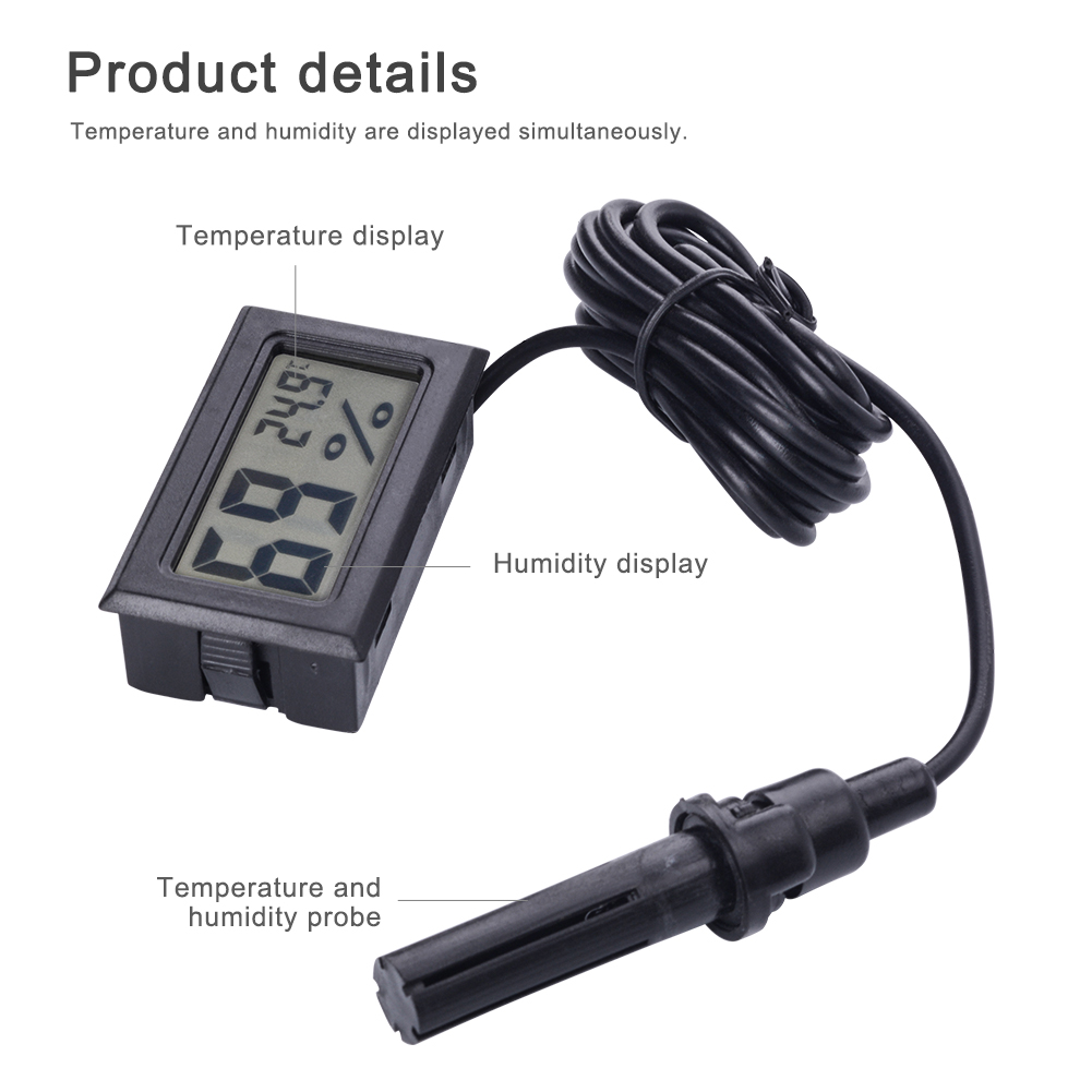 Digital Thermometer Humidity Hygrometer Temp Gauge Temperature Meter