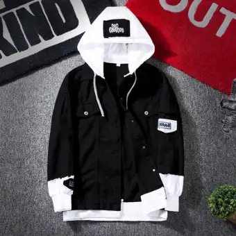 hooded denim jacket men