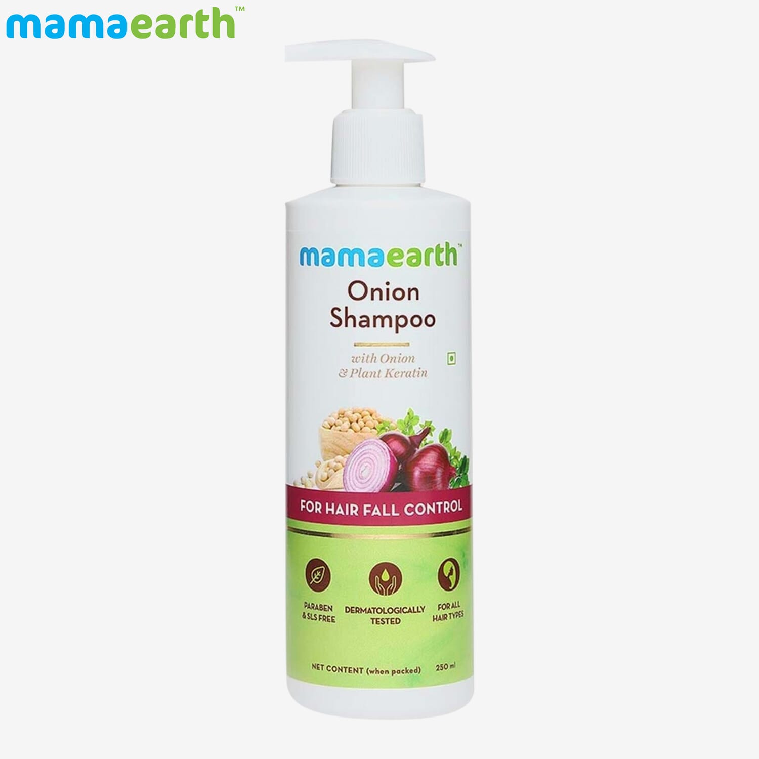 Mamaearth Onion Shampoo For Hair Growth & Hair Fall Control With Onion Oil & Plant Keratin, 400 Ml