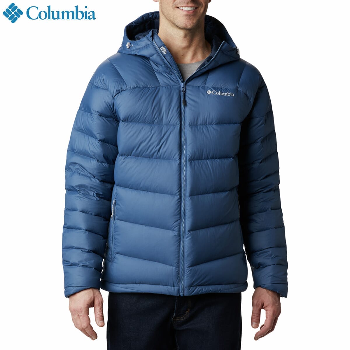 columbia centennial creek down hooded jacket