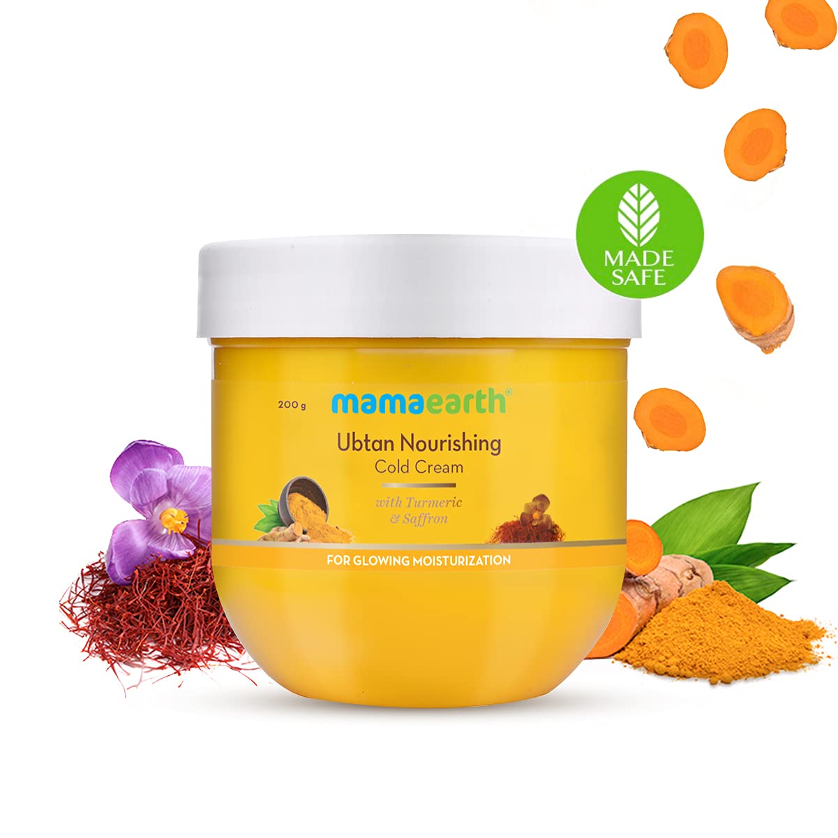 mamaearth Ubtan Nourishing Cold Cream With Turmeric & Saffron for Glowing Moisturization â?? 200 g