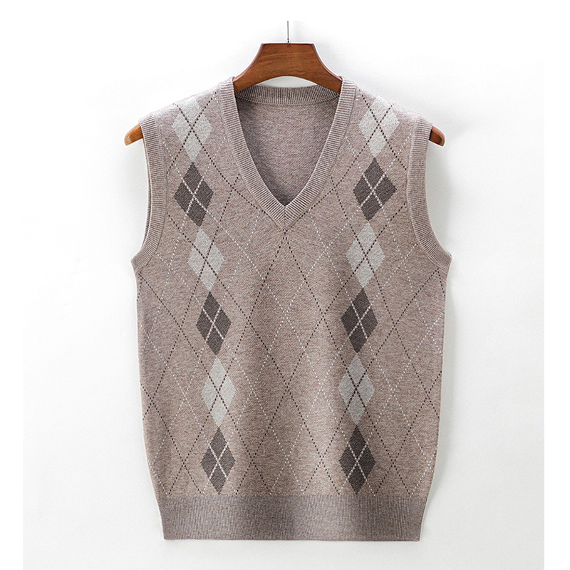 Men Wool Vest Knit Buttons Down Sleeveless Thick Sweater Cardigan Basic for Autumn Winter