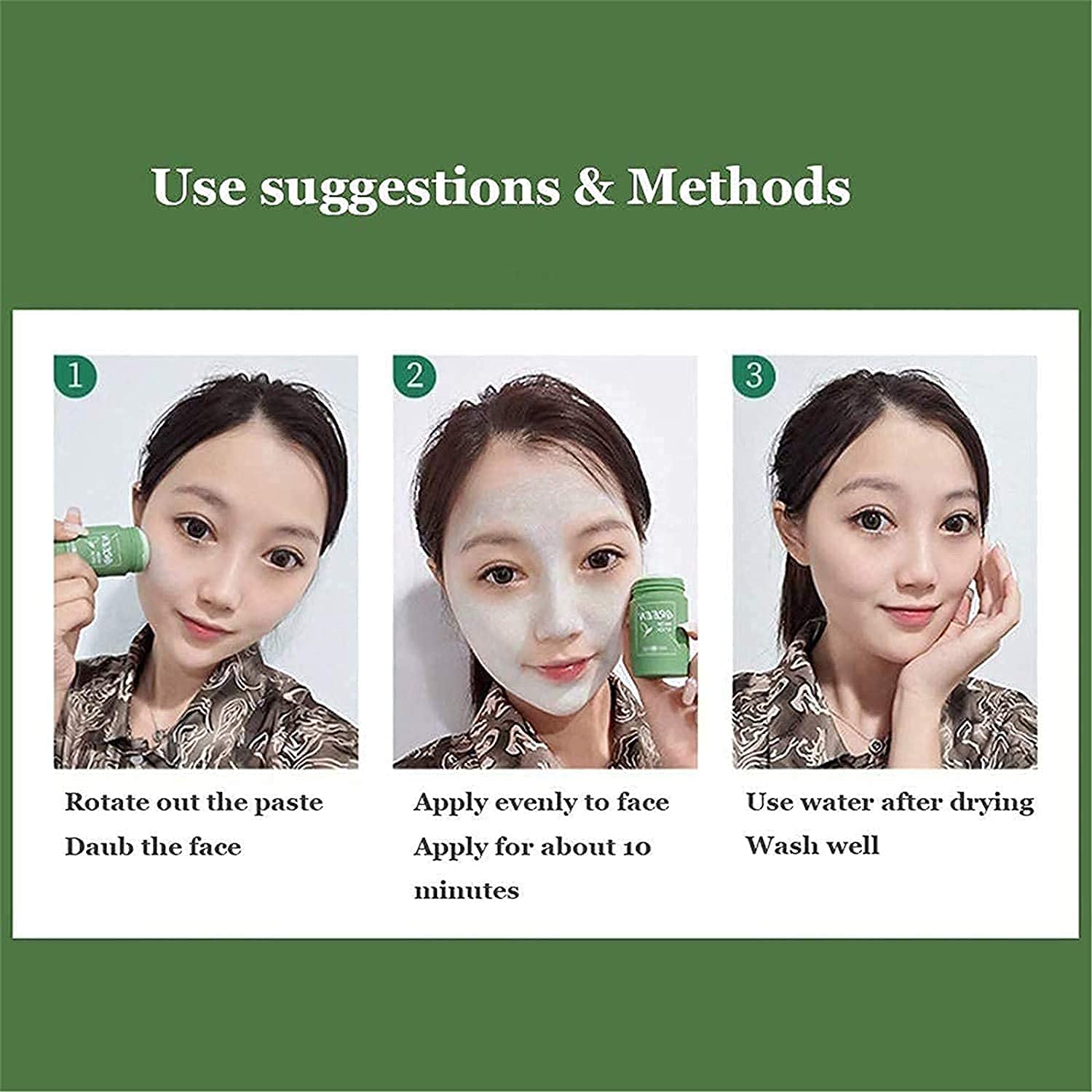 Green Tea Purifying Clay Stick Mask Oil Control Anti-Acne Eggplant