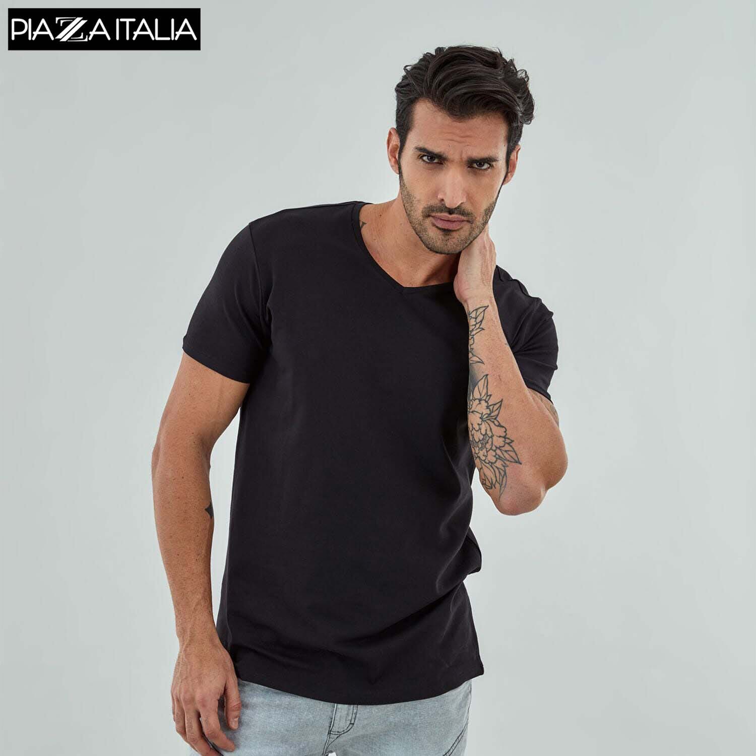 PIAZZAITALIA V-Neck T-Shirt For Men 25641