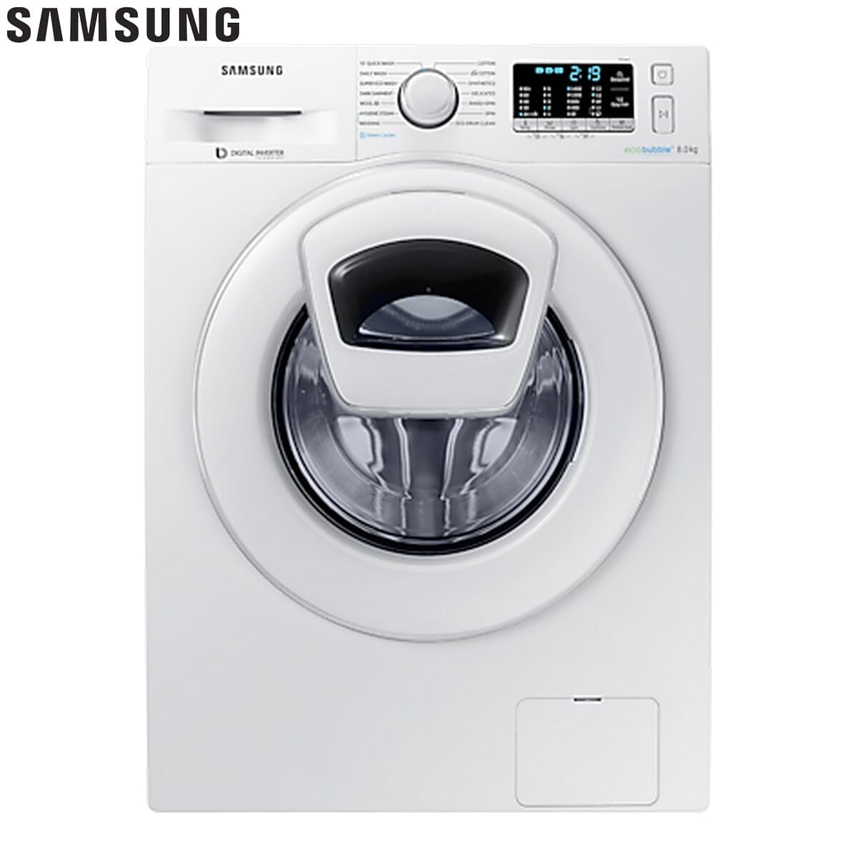 Samsung 8 Kg Front Load Eco bubble with Hygiene Steam Washing Machine WW80TA046AE/IM - Big Digital