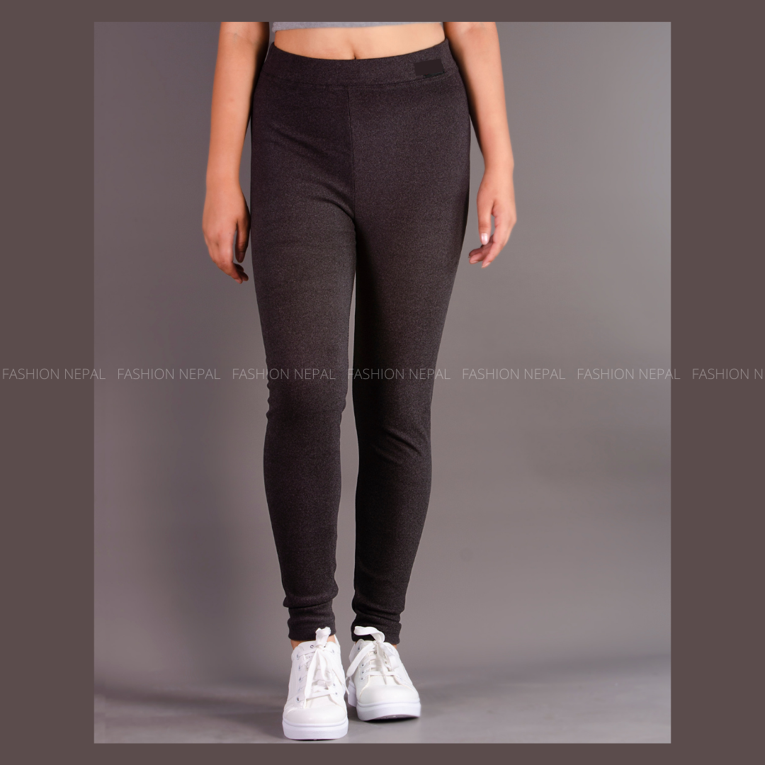 Black Woolen Leggings For Women - Fits 