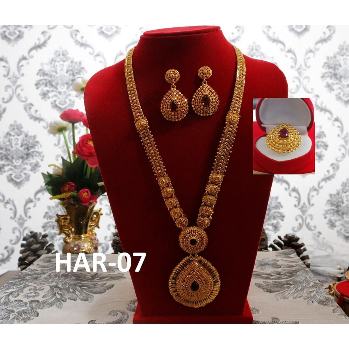 Golden Plated Long Rani Haar Necklace 