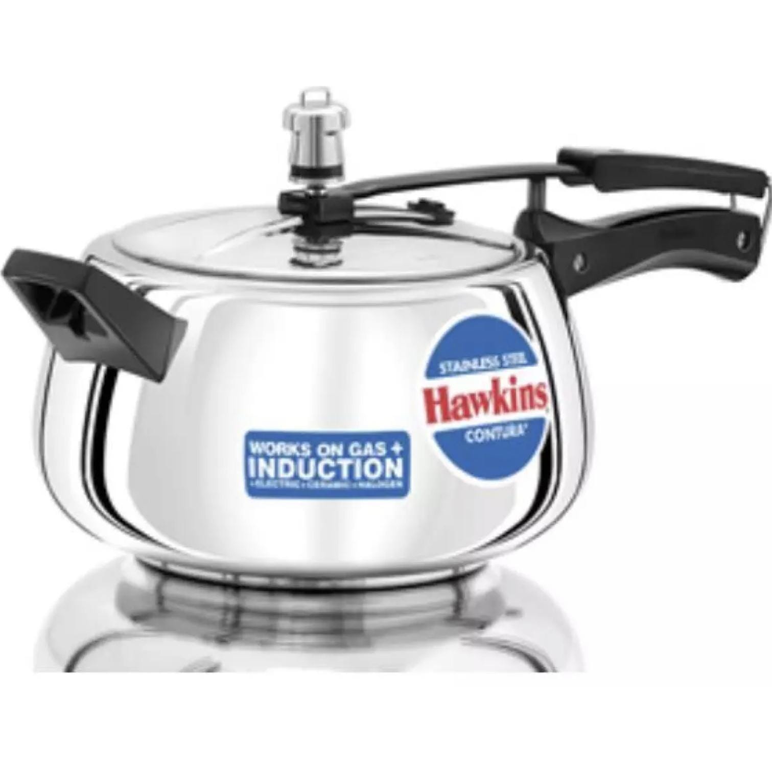 Hawkins Contura 5L stainless steel pressure cooker at Rs 6,863 (was Rs 9,350), 27% off