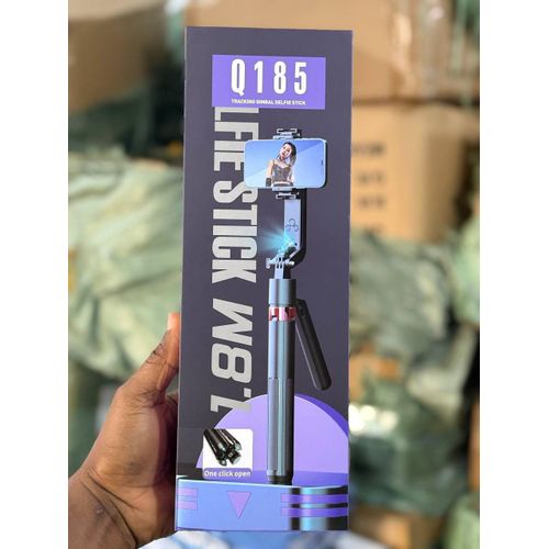 Q185 Tripod Gimbal Selfie Stick | Extendable Tripod Stand with Bluetooth Remote | 360° Rotation Phone Holder for Vlogging, TikTok, Live Streaming
