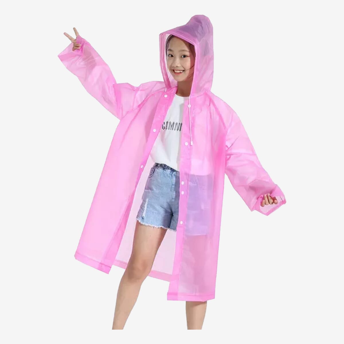 Kids Unisex Solid Cartoon Printed Raincoat(Print May Vary) By Arushi