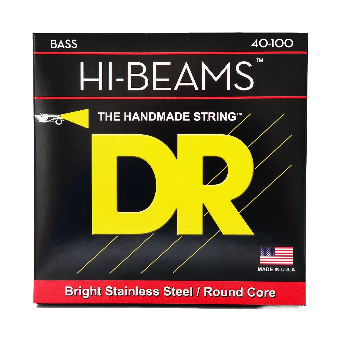 DR Strings LR-40 Hi-Beam Stainless Steel Bass Guitar Strings - .040-100 Light