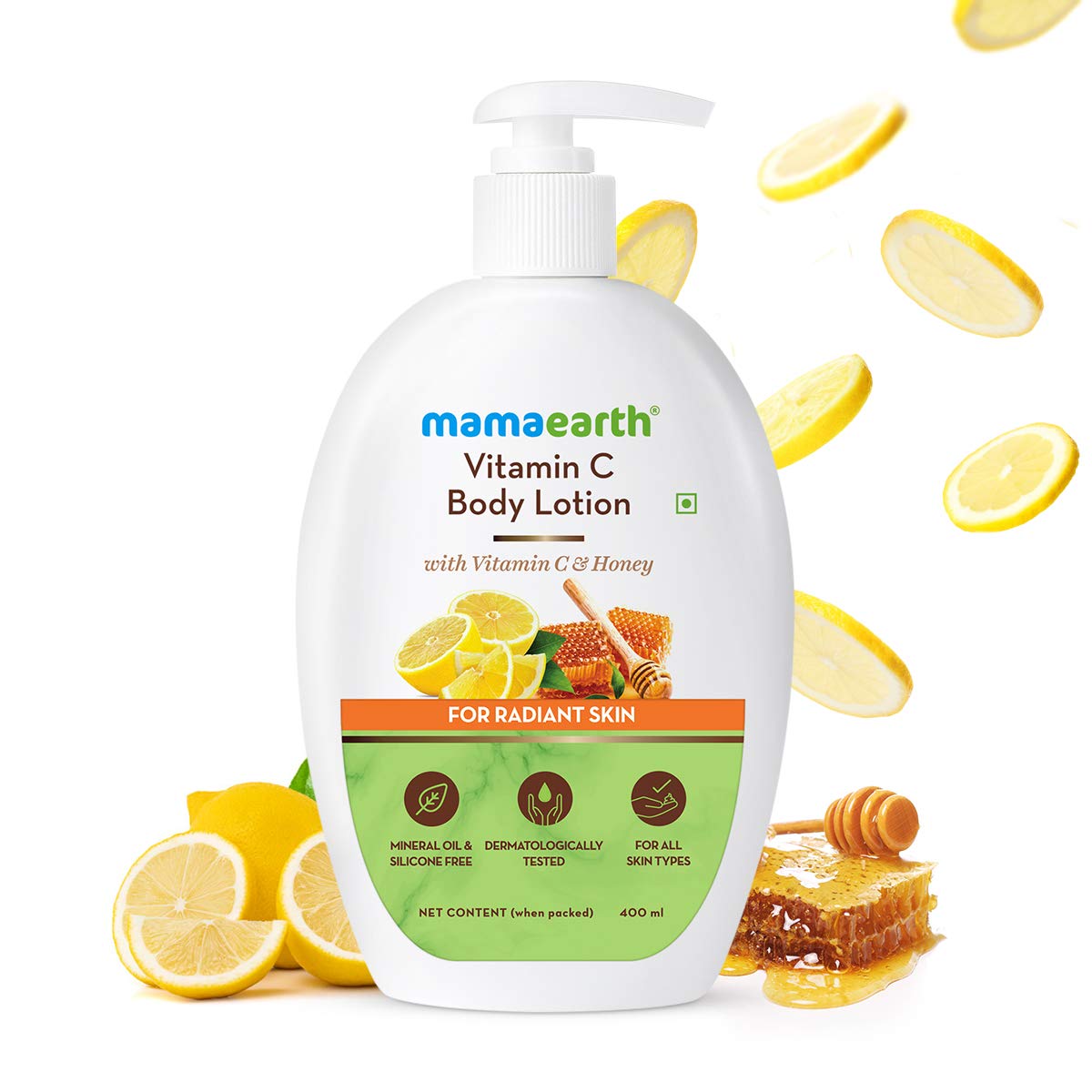 mamaearth Vitamin C Body Lotion with Vitamin C and Honey for Radiant Skin - 400 ml