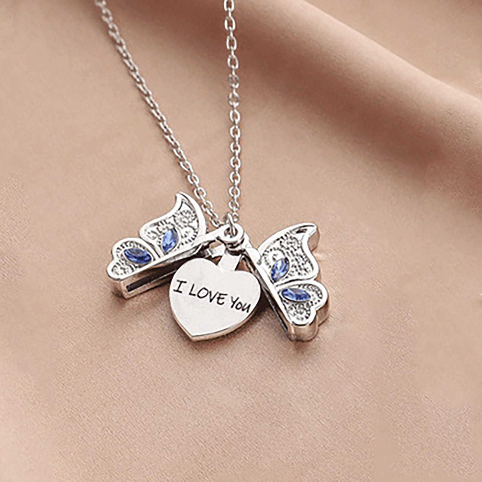 Engraved butterfly necklace sale