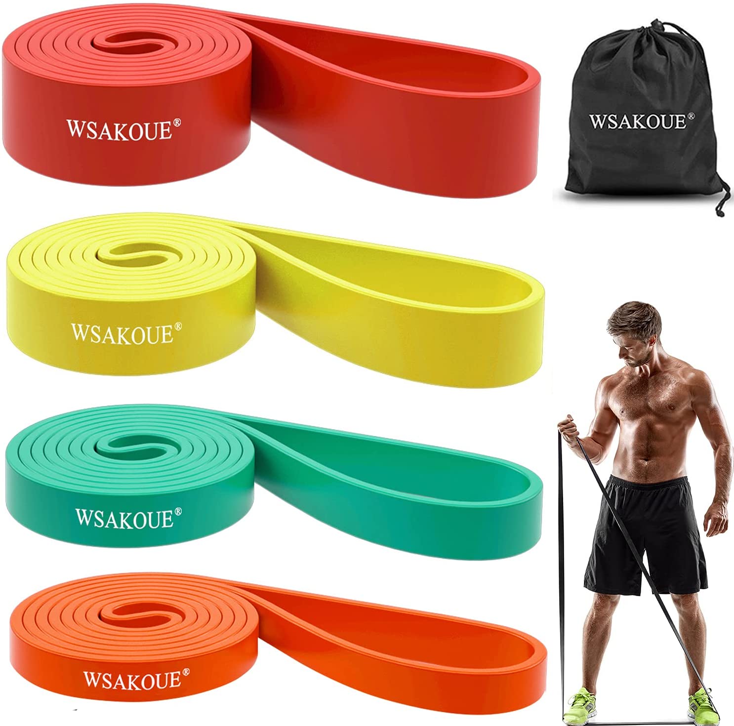 WSAKOUE Pull Up Bands Resistance Bands Pull Up Assist Band Exercise Resistance Bands for Body Stretching Powerlifting Resistance Training Daraz .np