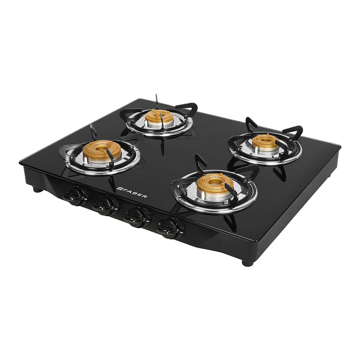 4 burner glass top gas stove auto ignition