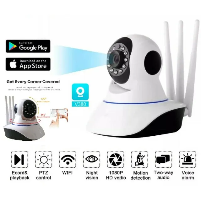 Wifi Smart Net Camera - V380 Phone APP - 720P - Mini IP Camera - Wireless  P2P - Security Camera Night Vision - IR Robot Baby Monitor puppy With box:  Buy Online