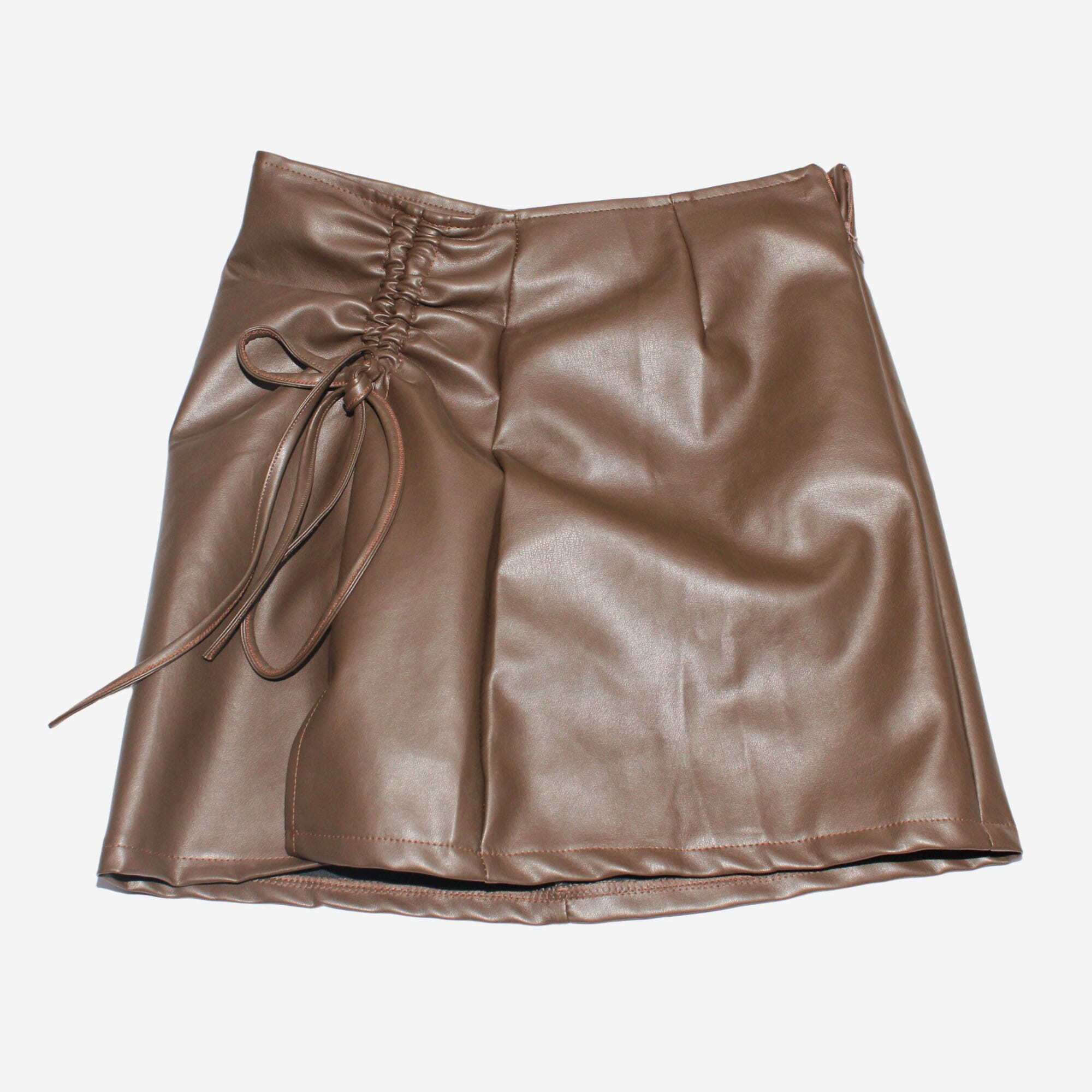 Brown leather skirt clearance price