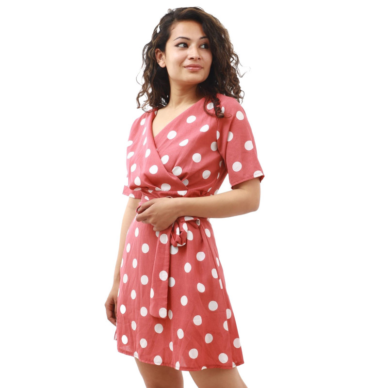 Pink And White Color Polka Dots Design One Piece Dress For Women Buy Online At Best Prices In Nepal Daraz Com Np