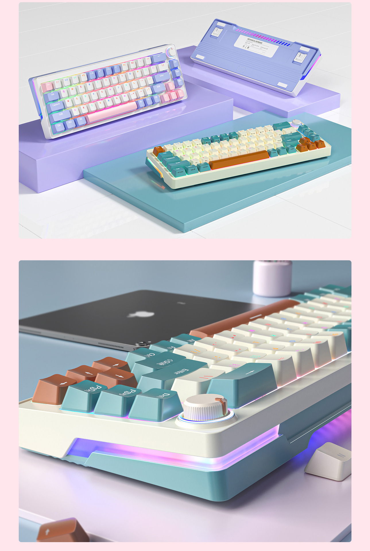 Zifriend ZA68pro RGB Hot Swappable Mechanical Keyboard 68 Keys With ...