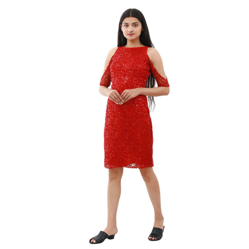 Red Color Sequence Design One Piece Dress For Women Buy Online At Best Prices In Nepal Daraz Com Np