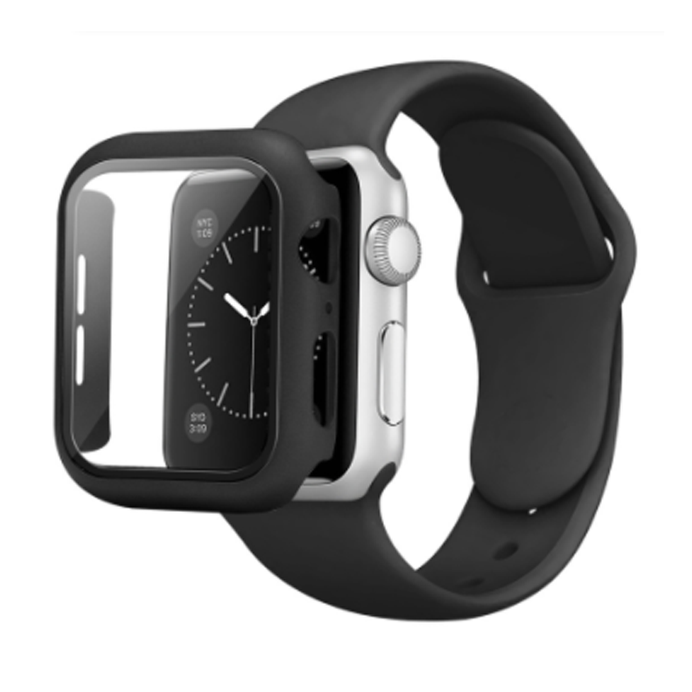 Silicone Band Strap with Bumper Case for Apple Watch Series 44mm Size