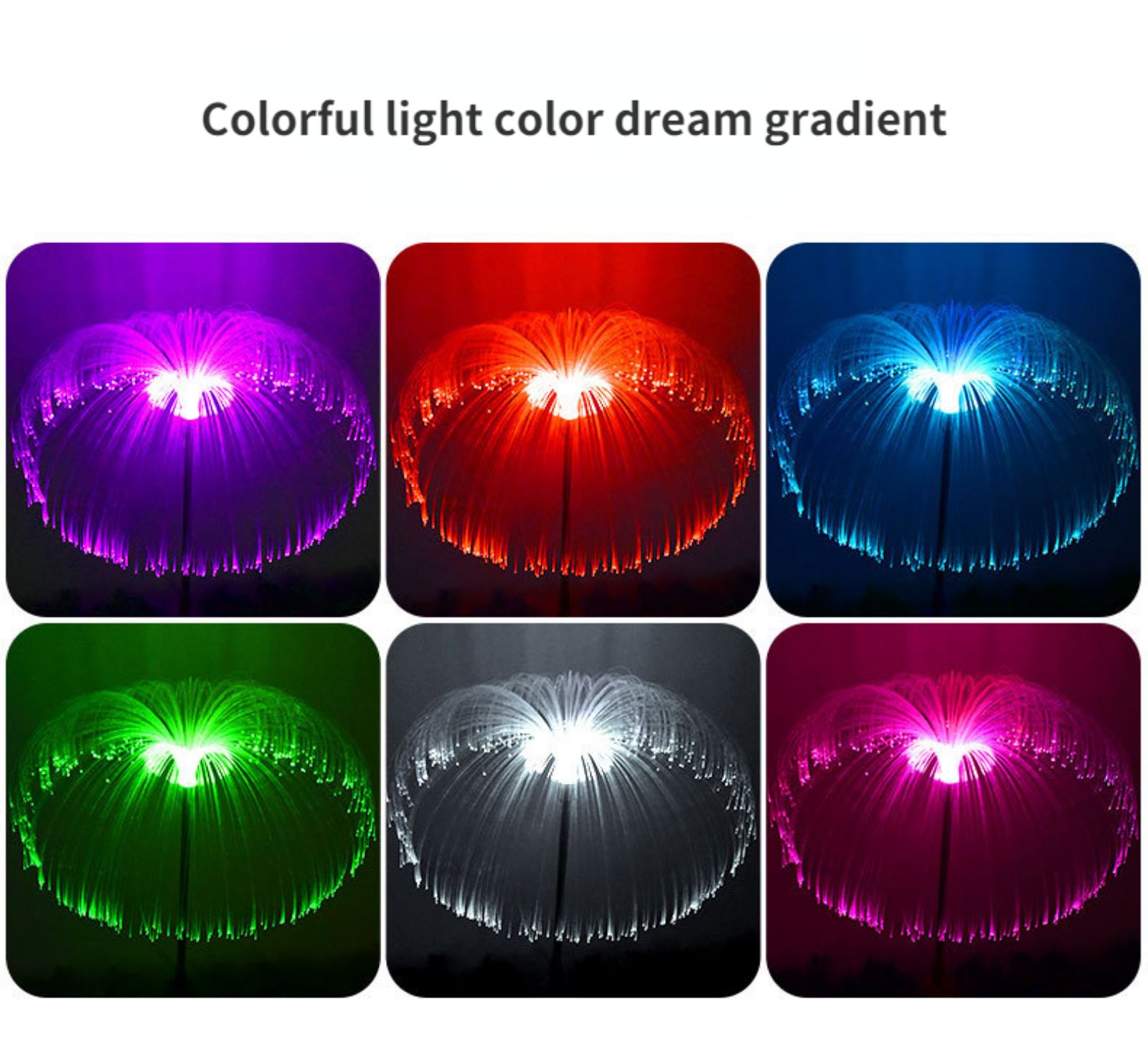 Led Solar Lights Garden Decoration Colorful Fiber Optic Jellyfish ...
