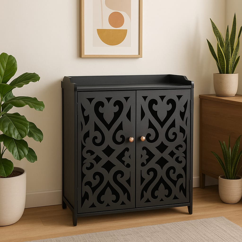 Rift Decorative Shoe Rack Different Design Options Dark Elegant Home ...