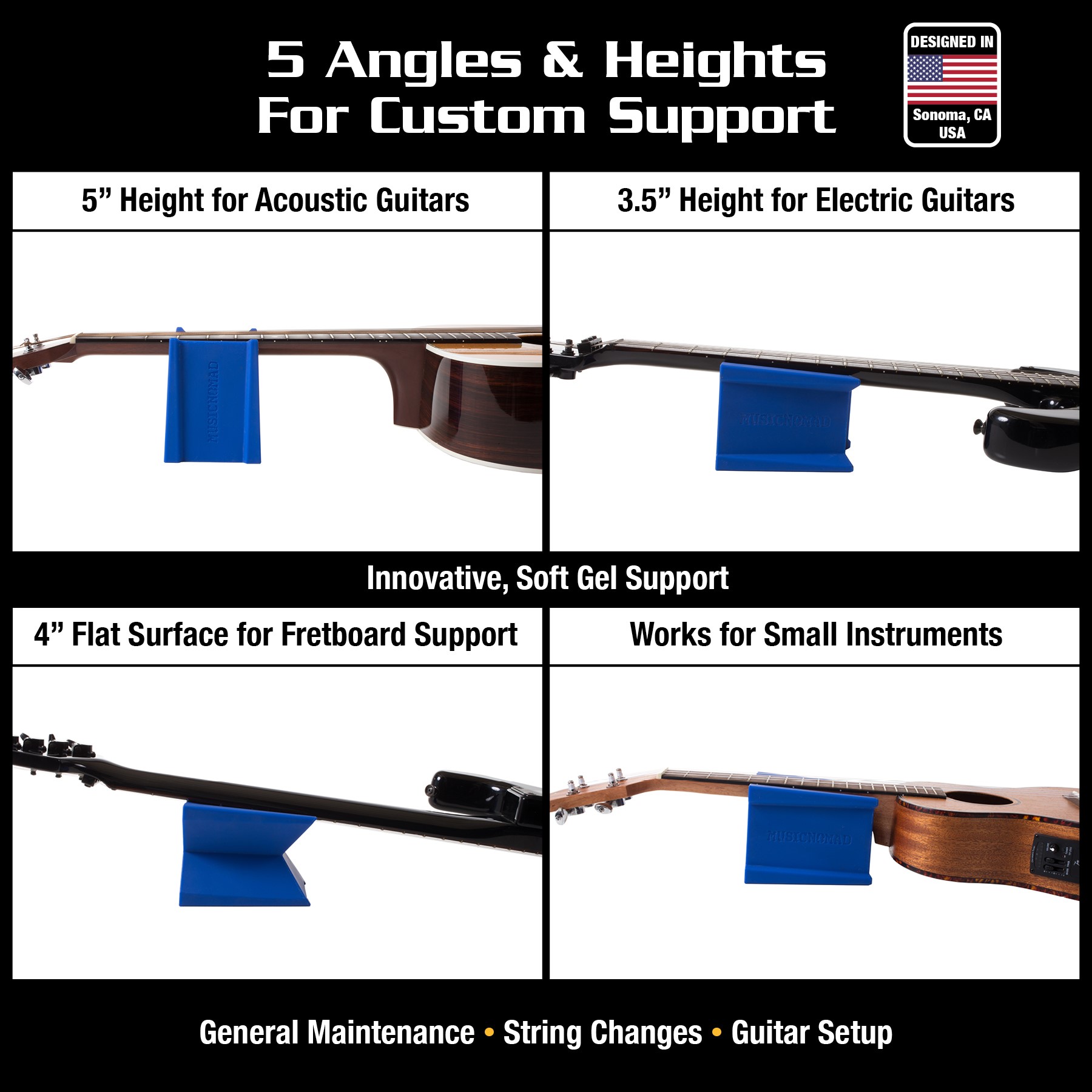 Music Nomad Cradle Cube, Guitar Neck Rest & Support for Electric, Acoustic, & Bass Guitar - MN206