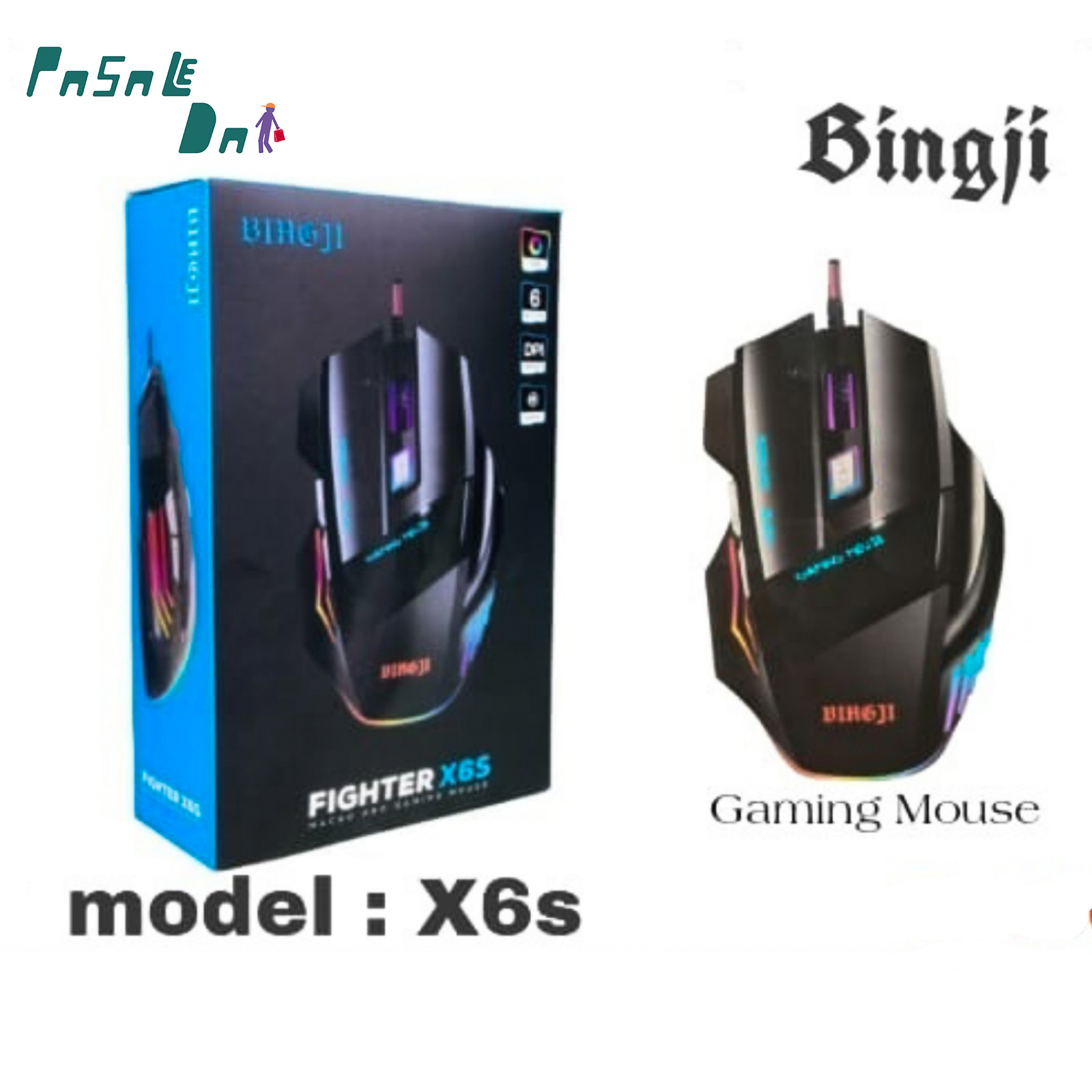 Fighter X6S RGB Gaming Mouse Up To 3200 DPI 7 Color