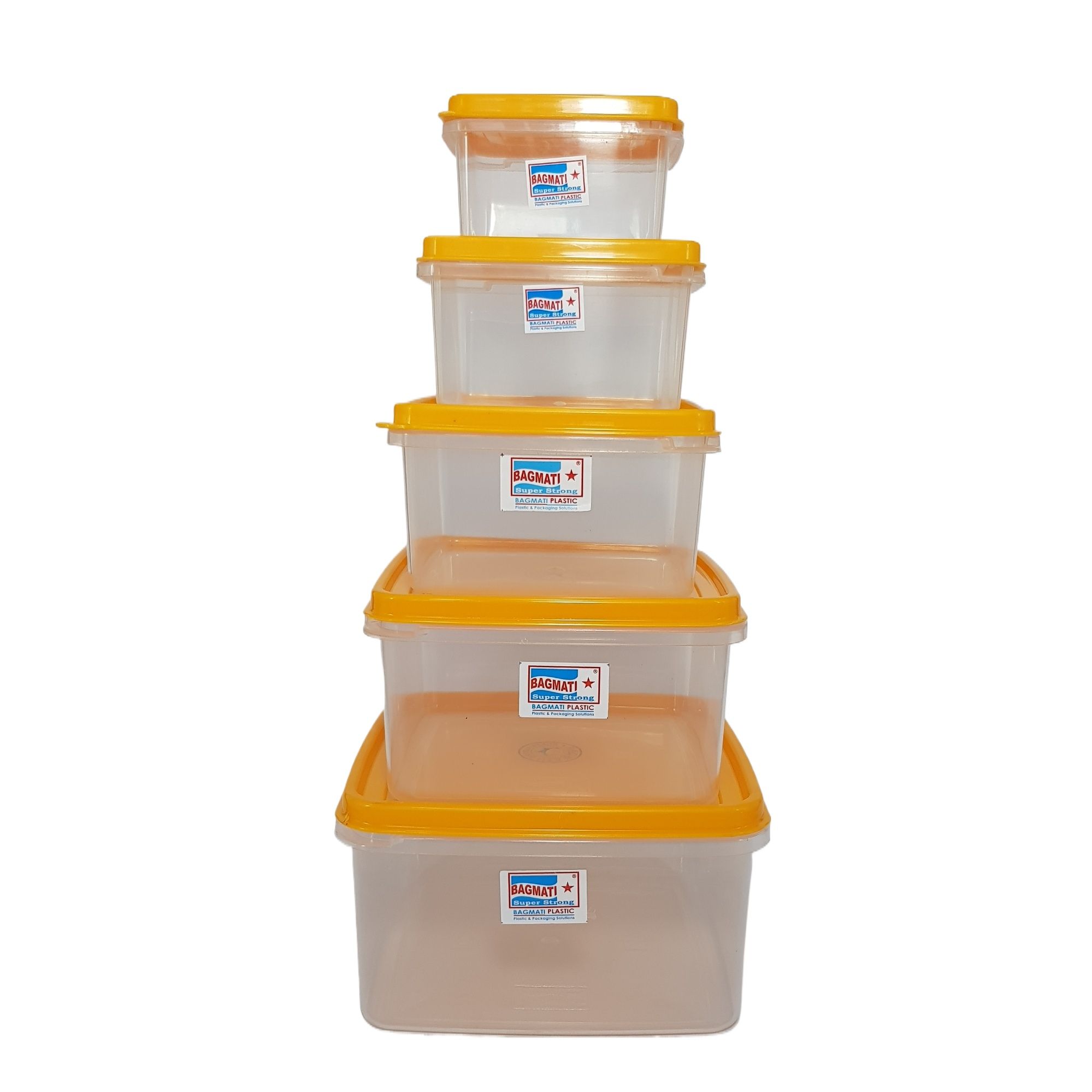 Multi Purpose Container Transparent Bagmati Set Of 5 Square Plastic Container | Multipurpose Transparent ...