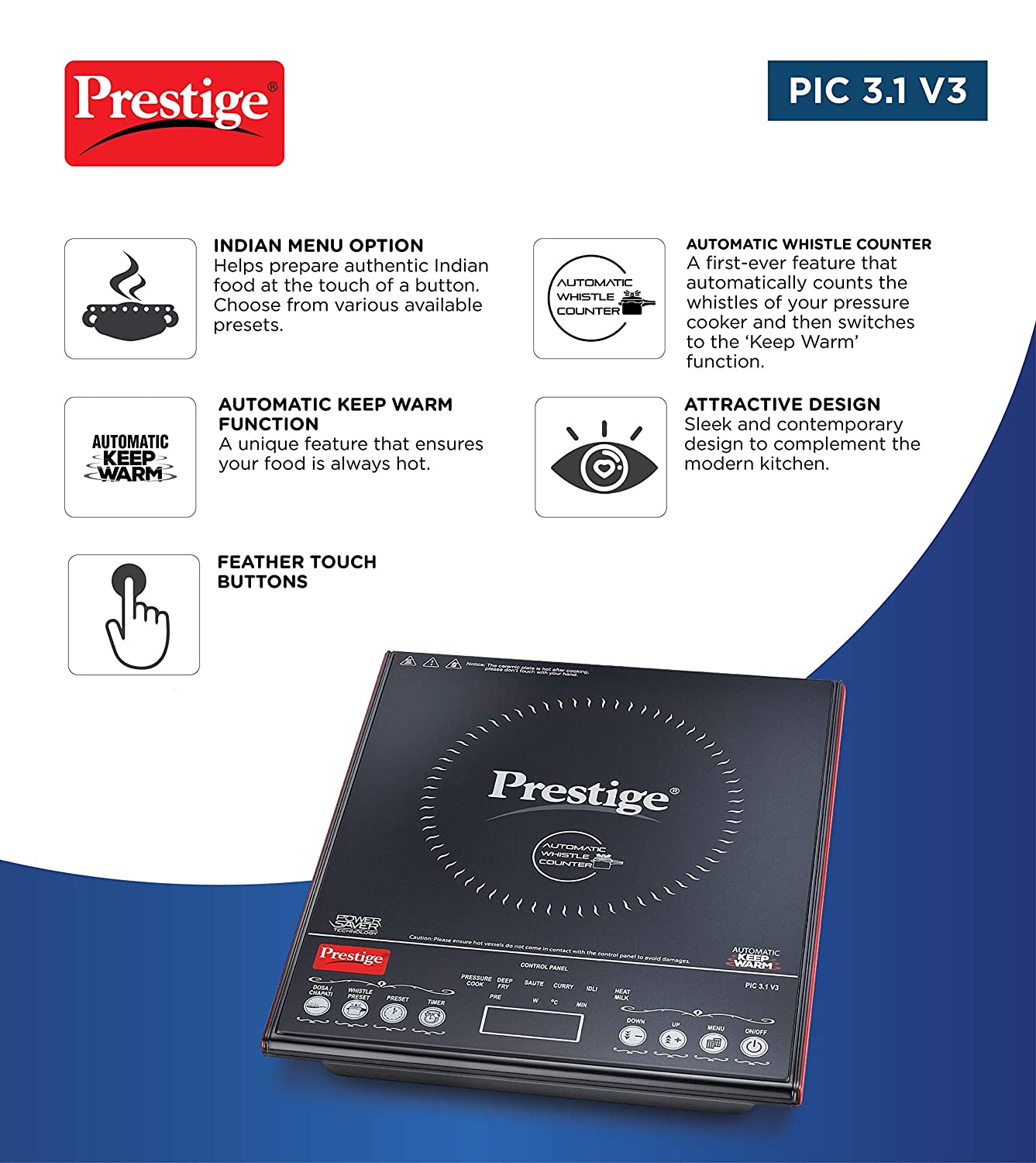 prestige pic 3.1 v3 2000w induction cooktop