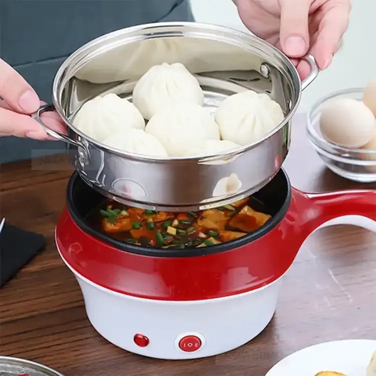 Multifunctional Electric Cooker Hot Pot Mini Non-stick Food Noodle Cooking  Skillet Egg Steamer Soup Heater Pot Frying Pan EU