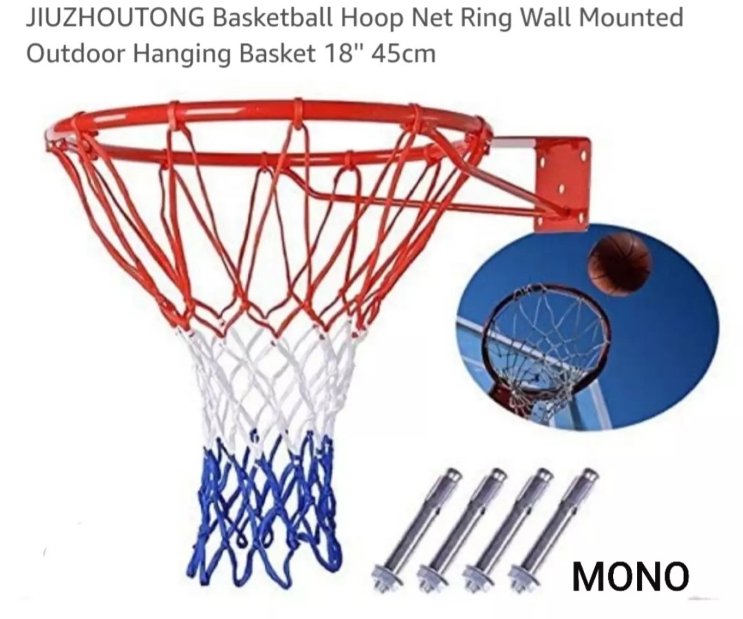 18 Full Size Basketball Hoop Ring Net Wall Mounted Outdoor