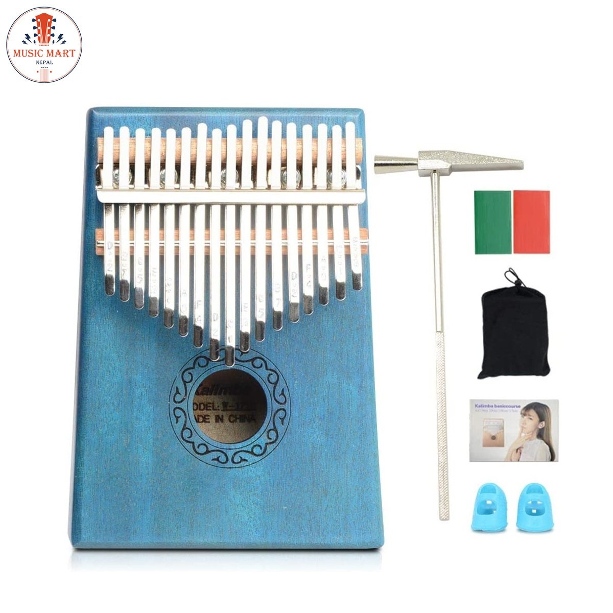 Kalimba 17 Key Thumb Piano, Solid Mahogany Wood Body Finger Piano
