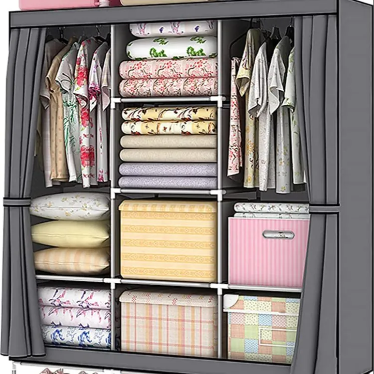 Triple on sale fabric wardrobe