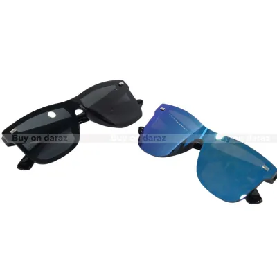 Black Sunglasses For Men/Black/Blue Polarized Sunglasses For Men - Pack Of 2